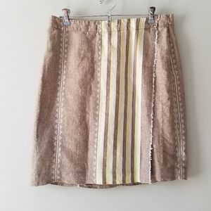 J Jill Love Linen Faux Wrap Stripe Skirt